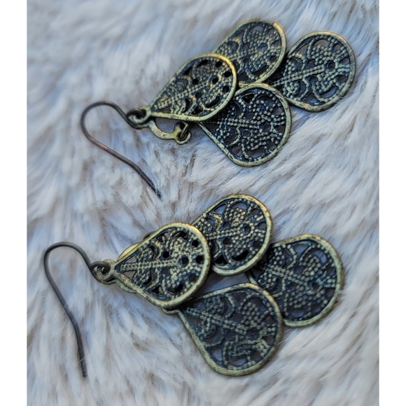 Boho tear drop chandelier dangle earrings - Picture 6 of 17